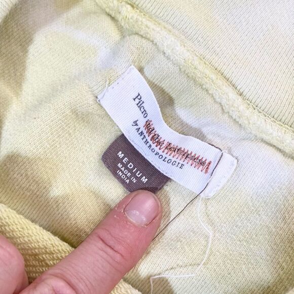 Pilcro and the Letterpress Anthropologie yellow Tie Dye Mock Neck sweatshirt M - Picture 3 of 7